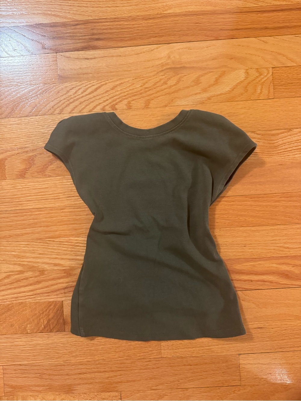 Zara Olive Green Short Sleeve Fitted Tee